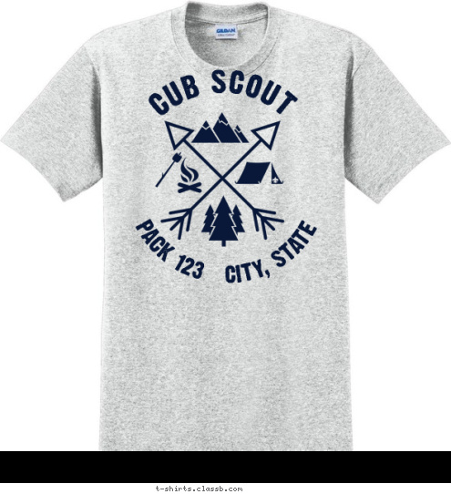 PACK 123   CITY, STATE CUB SCOUT T-shirt Design 