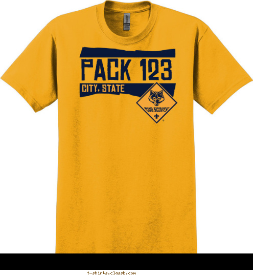 CITY, STATE PACK 123 T-shirt Design 