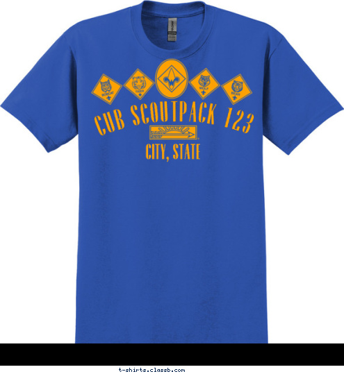 PACK 123 CITY, STATE CUB SCOUT T-shirt Design 