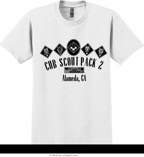 Your text here PACK 2 CUB SCOUT Alameda, CA T-shirt Design 