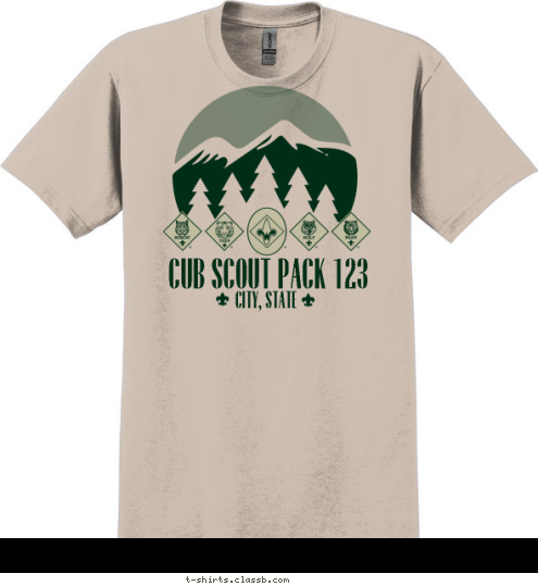 CUB SCOUT PACK 123 CITY, STATE T-shirt Design 