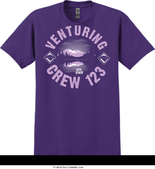 CREW 123 CITY,
STATE VENTURING T-shirt Design 