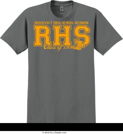 New Text Class of 1990 RHS roosevelt high school reunion T-shirt Design 