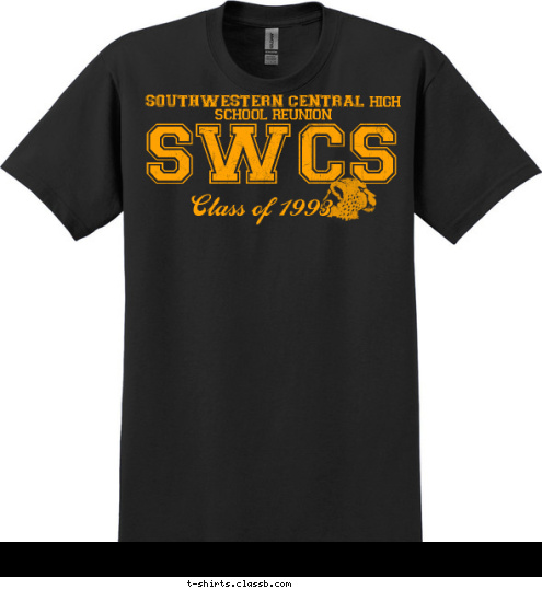 SWCS Class of 1993 SOUTHWESTERN CENTRAL high school reunion T-shirt Design 