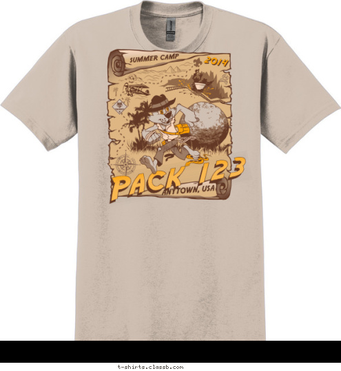 Pack 123 2014 SUMMER CAMP ANYTOWN, USA T-shirt Design 