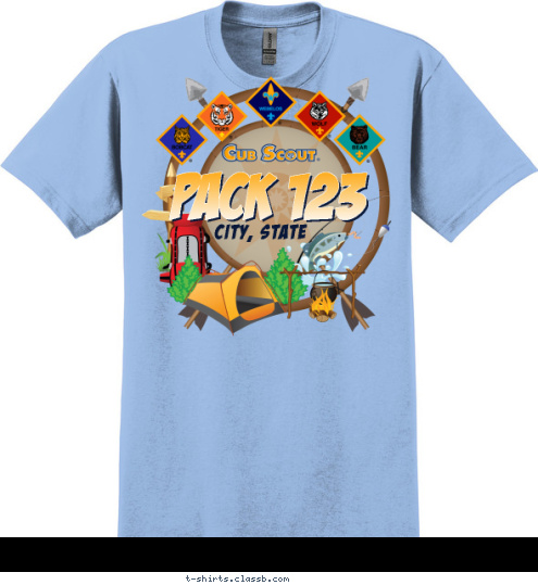 PACK 123 CITY, STATE T-shirt Design 