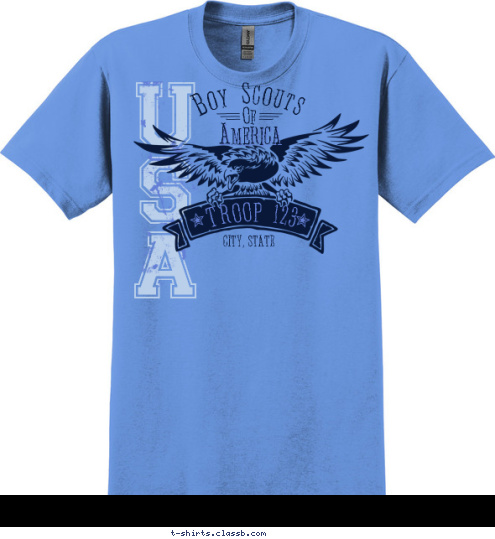 Of Boy Scouts America TROOP 123 CITY, STATE A S U T-shirt Design 