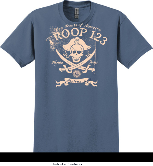 15 20 Boy Scouts of America TROOP 123 Anytown, USA Keys Florida T-shirt Design 