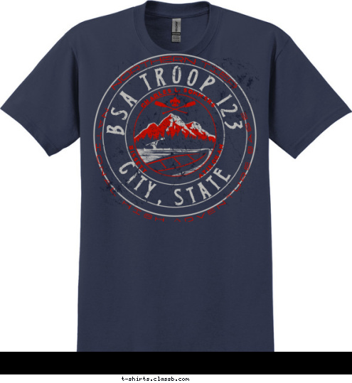 CITY, STATE BSA TROOP 123 NATIONAL HIGH ADVENTURE BASE  NORTHERN TIER ATIKOKAN        BISSETT        CHARLES L. SOMMERS        T-shirt Design 