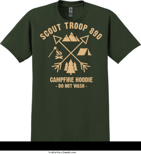 - DO NOT WASH - SCOUT TROOP 890 CAMPFIRE HOODIE T-shirt Design Troop890_hoodie