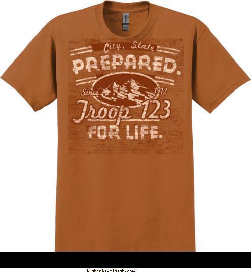 1912 Since Troop 123 City, State T-shirt Design 