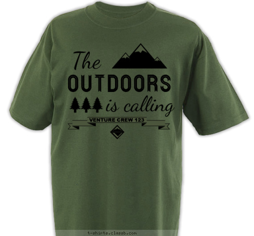 VENTURE CREW 123 OUTDOORS T-shirt Design 