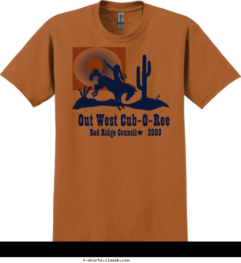 Red Ridge Council     2009 Red Ridge Council       2009 Out West Cub-O-Ree T-shirt Design SP 1295