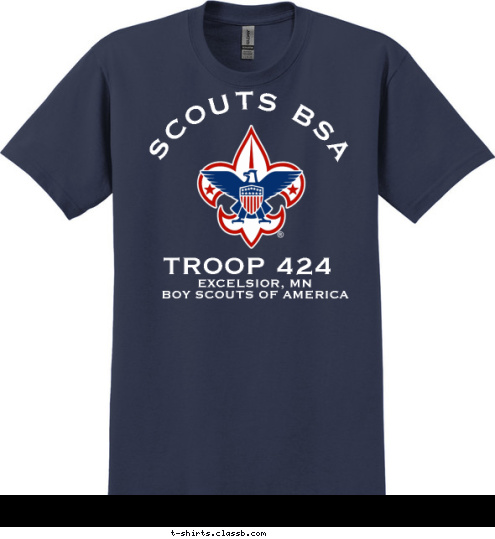 BOY SCOUTS OF AMERICA TRUSTWORTHY
LOYAL
HELPFUL
FRIENDLY
COURTEOUS
KIND
OBEDIENT
CHEERFUL
THRIFTY
BRAVE
CLEAN
REVERANT EXCELSIOR, MN SCOUTS BSA  TROOP 424 BOY SCOUT  T-shirt Design 