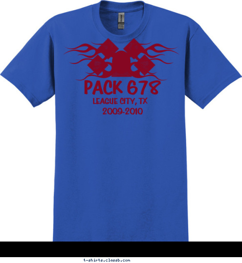 2009-2010 LEAGUE CITY, TX PACK 678 T-shirt Design 