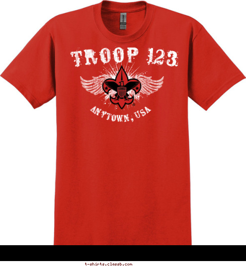 Your text here TROOP 123 ANYTOWN, USA T-shirt Design SP568