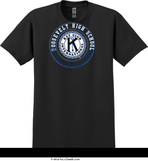 KEY CLUB INTERNATIONAL ROOSEVELT HIGH SCHOOL T-shirt Design 