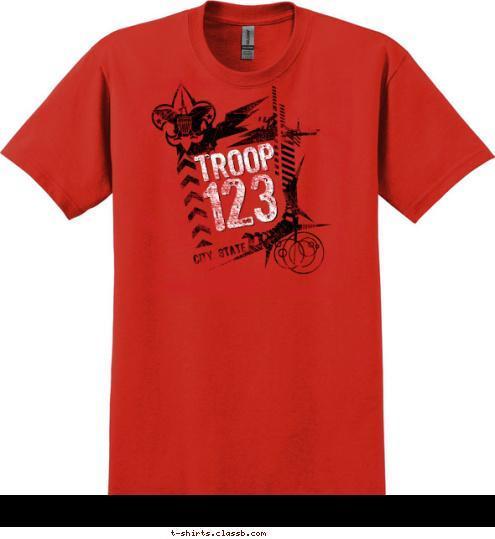 CITY, STATE 123 TROOP T-shirt Design SP585