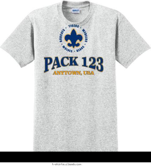 PACK 123 ANYTOWN, USA T-shirt Design 