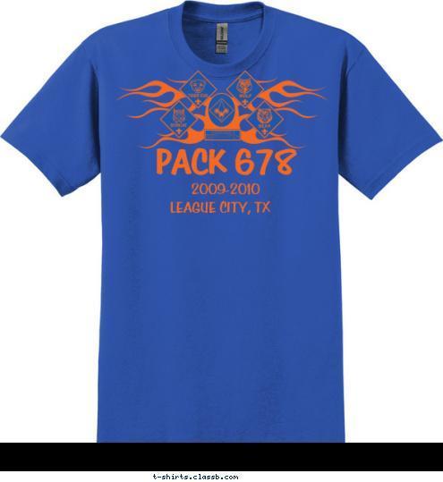 2009-2010 LEAGUE CITY, TX PACK 678 T-shirt Design 