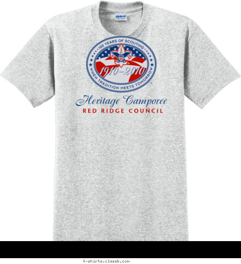 1910-2010 R E D   R I D G E   C O U N C I L Heritage Camporee T-shirt Design SP590