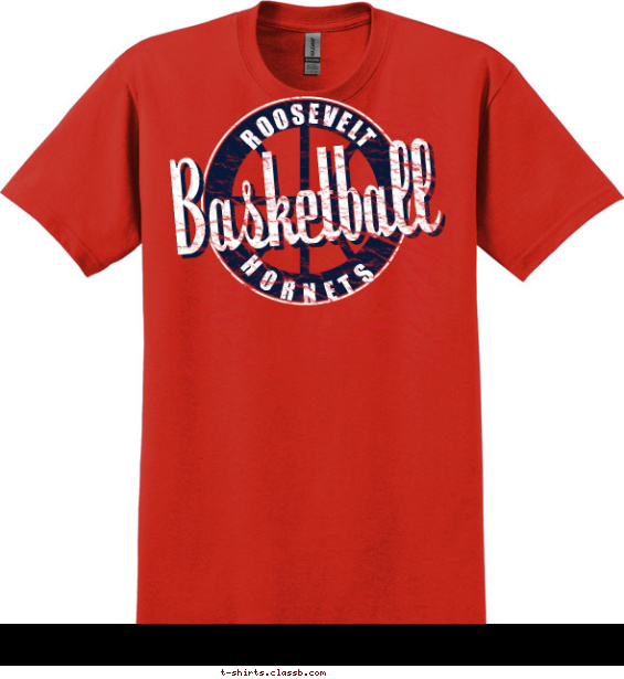 Vintage Distressed Basketball T-shirt Design