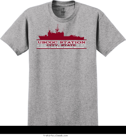 USCGC STATION CITY, STATE January 1, 2012  10TH Annual Reunion T-shirt Design SP2581