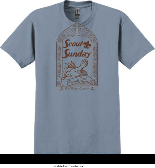 Parvuli Dei Red Ridge Council Sunday Scout  T-shirt Design SP1885