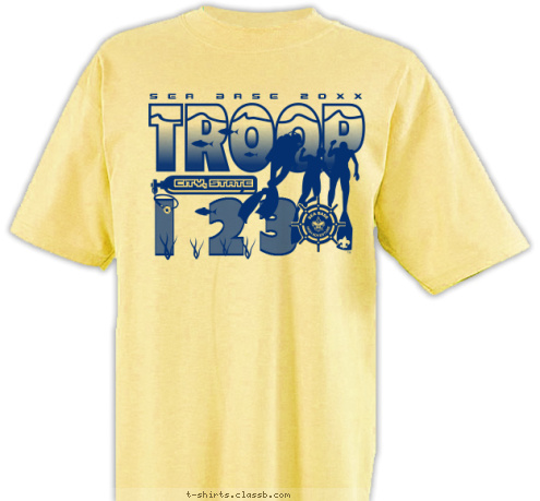 TROOP SEA BASE 2012 ANYTOWN, USA 1 23 T-shirt Design SP2541