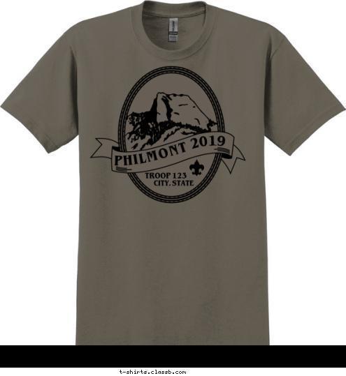Your text here New Text TROOP 123 CITY, STATE 2017 T-shirt Design SP608