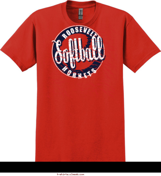 Vintage Distressed Softball T-shirt Design
