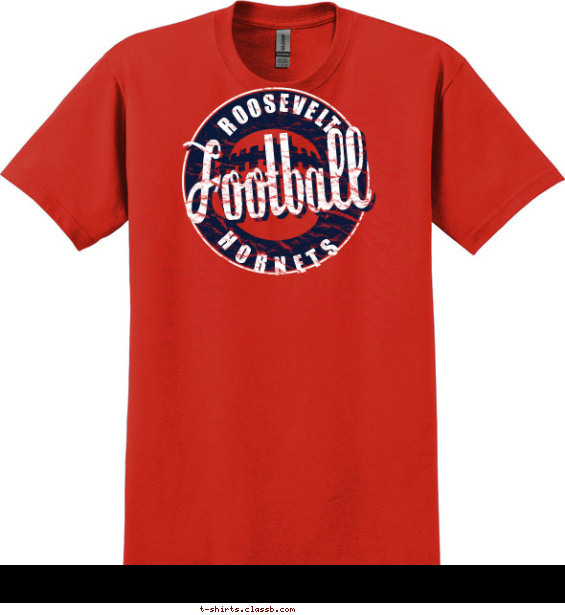 Vintage Distressed Football T-shirt Design
