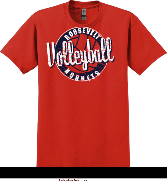 Vintage Distressed Volleyball T-shirt Design