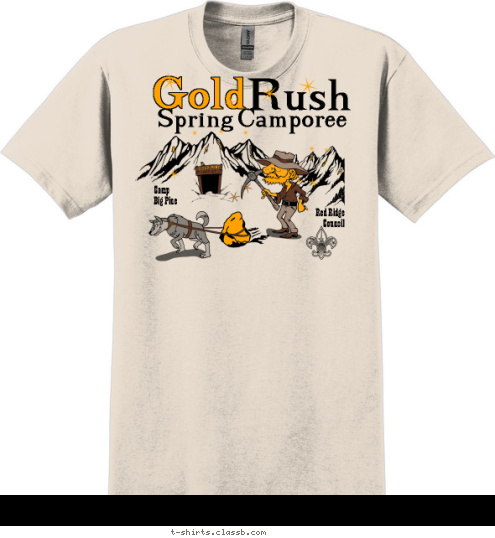 Spring Camporee Rush Gold Camp 
Big Pine Red Ridge
    Council T-shirt Design 