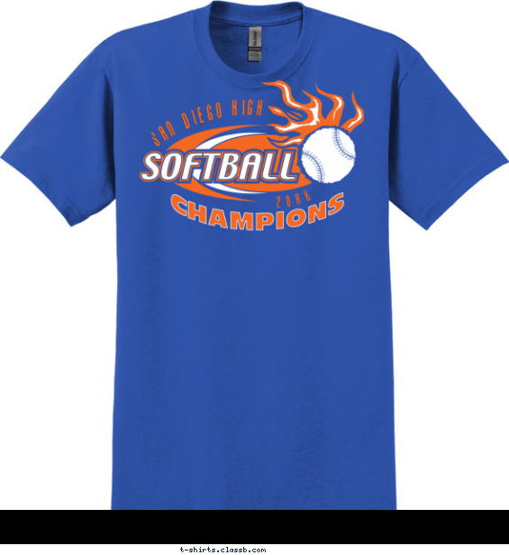 Flaming Softball T-shirt Design