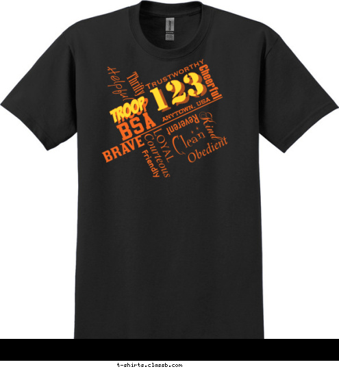 Troop 123 Anytown, USA T-shirt Design SP2548