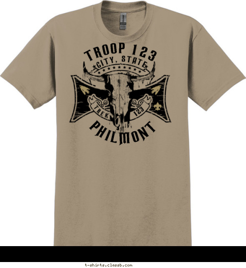 TROOP 123 ANYTOWN, USA PHILMONT 123 TREK            T-shirt Design SP2550