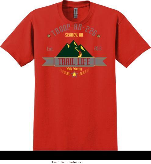 T-shirt Design Mnt Trail Red Verse on Back