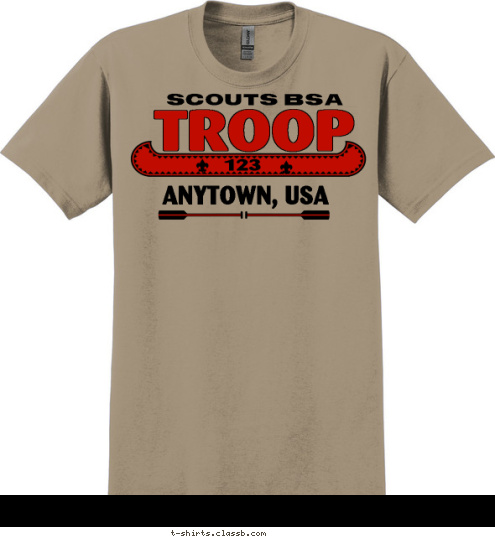 TROOP BOY SCOUT TROOP ANYTOWN, USA 123 T-shirt Design SP2507
