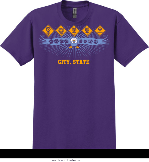 PACK 123 CITY, STATE T-shirt Design SP2568