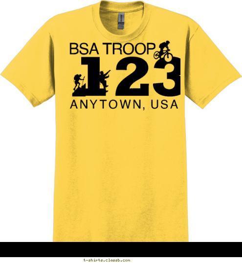 123 ANYTOWN, USA BSA TROOP T-shirt Design 