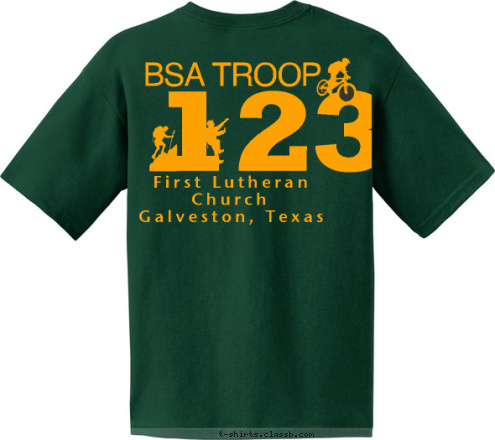 123  First Lutheran Church
Galveston, Texas BSA TROOP T-shirt Design 