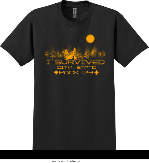 I survived PACK 123 CITY, STATE I SURVIVED T-shirt Design SP2572