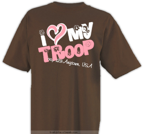 TROOP I    my I    my Troop 123-Anytown, USA TROOP I    my T-shirt Design 