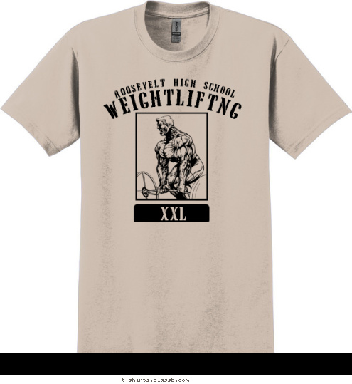 XXL ROOSEVELT HIGH SCHOOL WEIGHTLIFTNG T-shirt Design SP1041