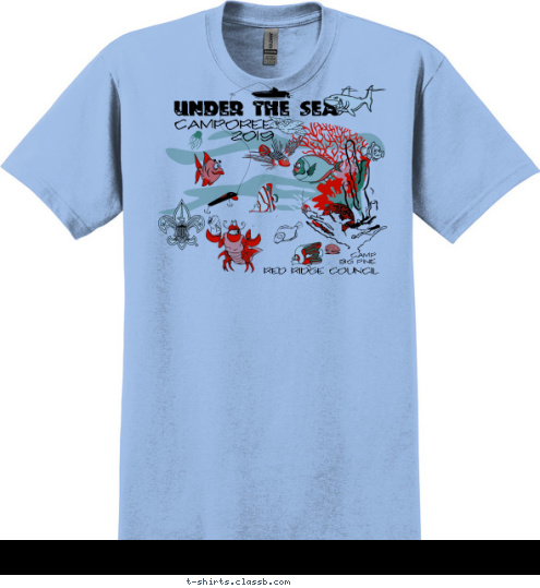 RED RIDGE COUNCIL CAMP
BIG PINE 1CAMPOREE
2012 UNDER THE SEA T-shirt Design SP919