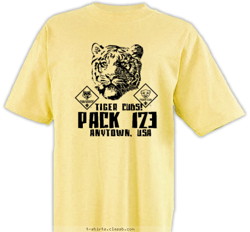 ANYTOWN, USA TIGER CUBS! PACK 123 T-shirt Design 