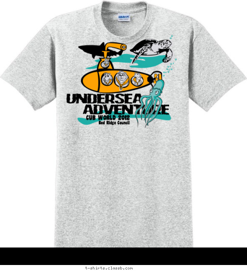 Your text here Red Ridge Council CUB WORLD 2012 ADVENTURE UNDERSEA T-shirt Design SP924