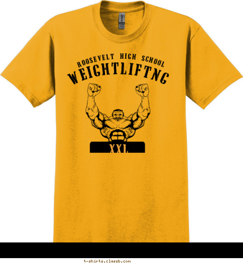 XXL ROOSEVELT HIGH SCHOOL WEIGHTLIFTNG T-shirt Design SP1052