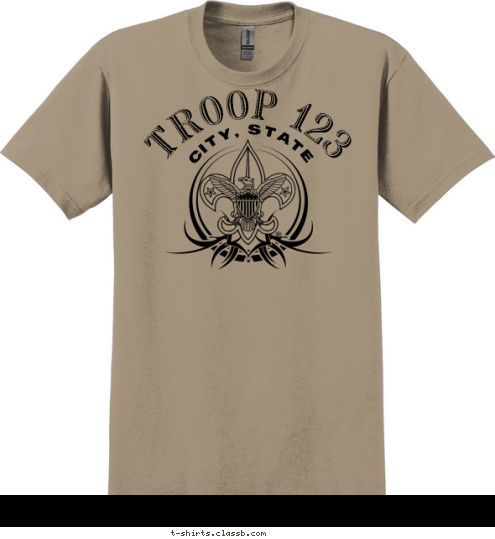 TROOP 123 CITY, STATE T-shirt Design SP2181